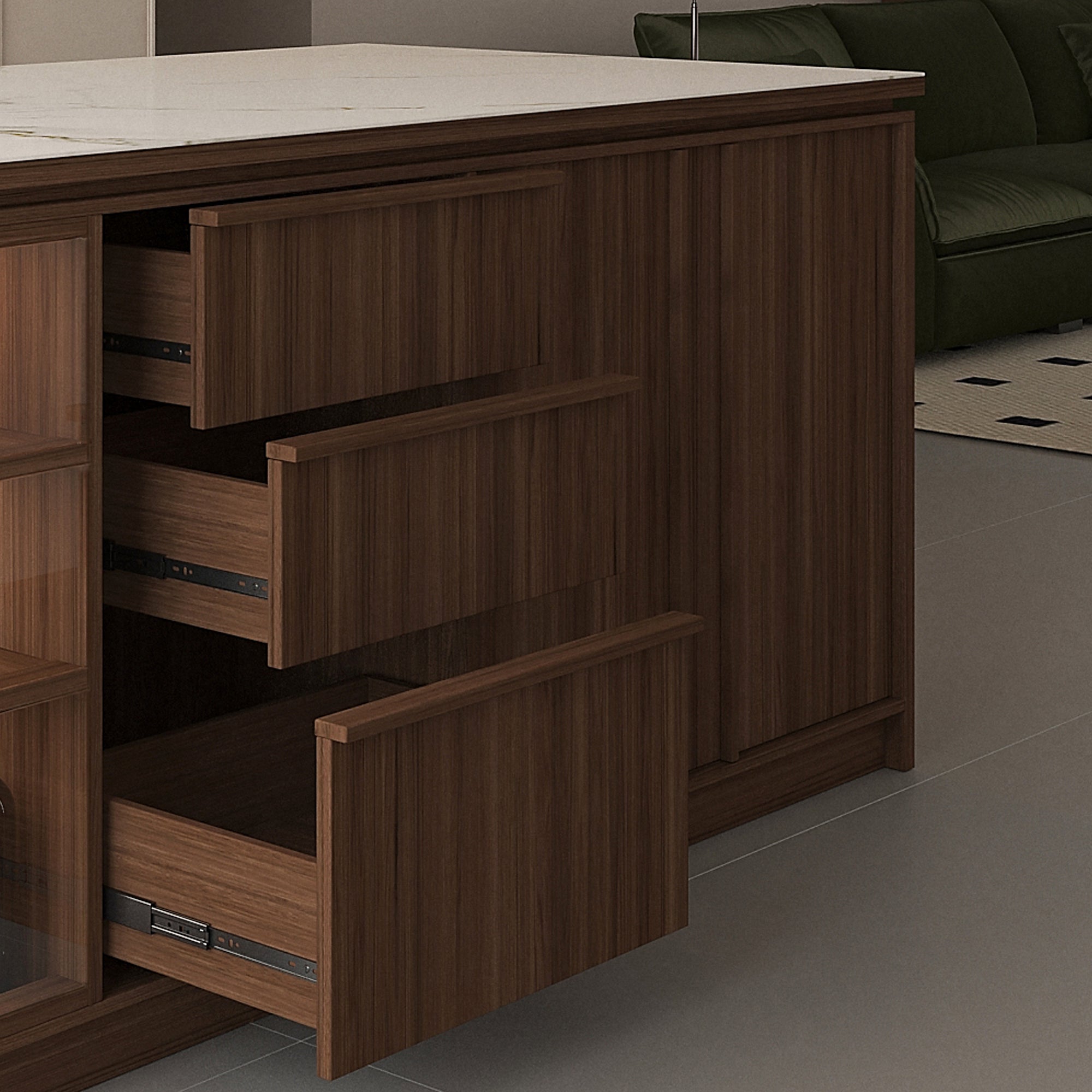 “Archchic 72'' Kitchen Island with Storage, Drawers & Bar Seating – Modern Ergonomic Island for Cooking, Dining & More”