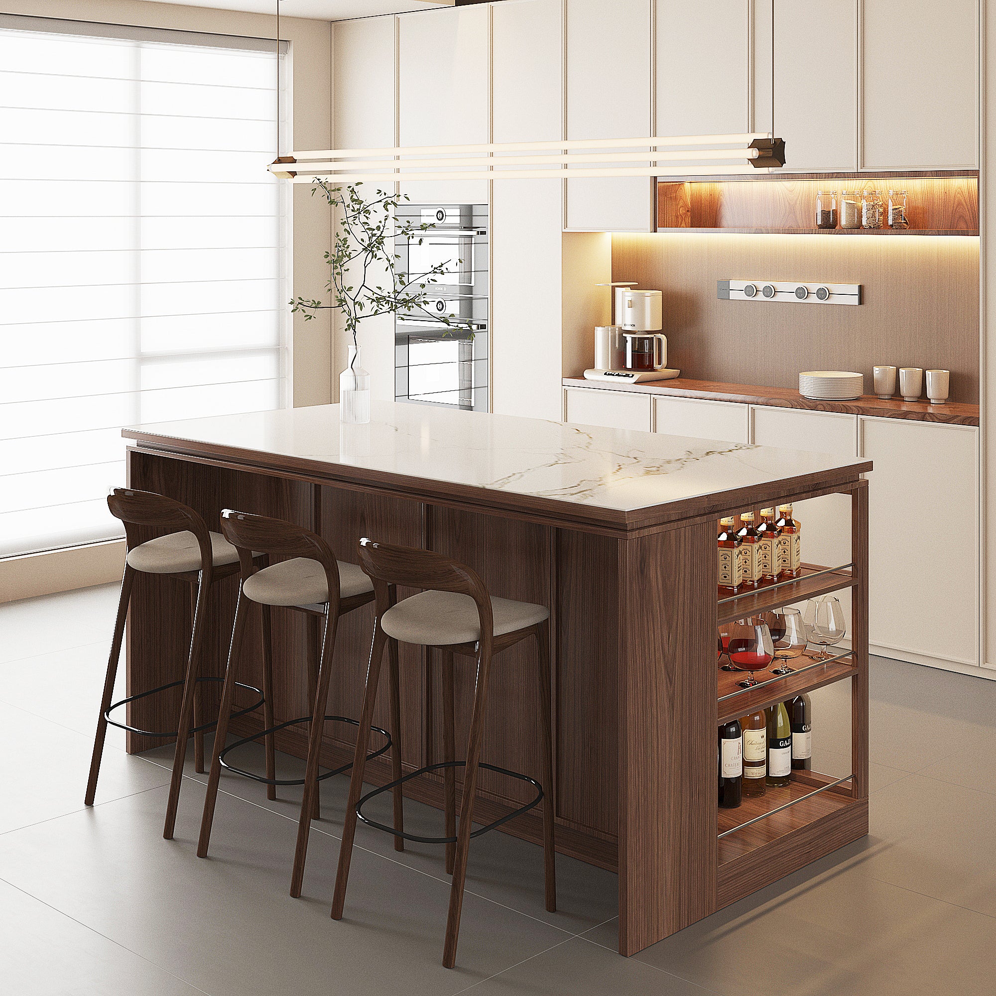 “Archchic 72'' Kitchen Island with Storage, Drawers & Bar Seating – Modern Ergonomic Island for Cooking, Dining & More”