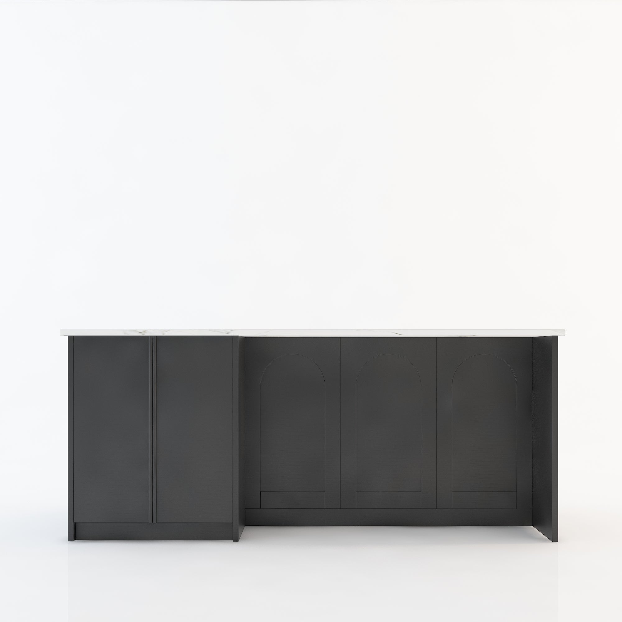 80 inch Large kitchen island with microwave shelf,For French and luxury spaces.