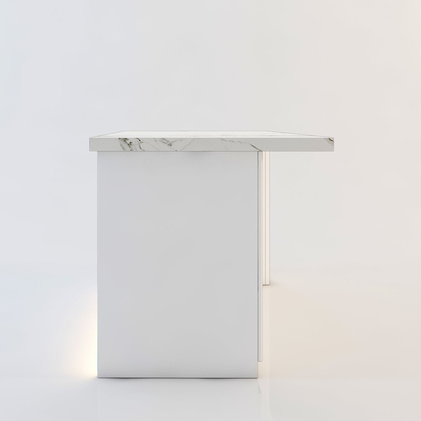 80 inch White Modern Kitchen island with Cabinets ,Bar, Electrical Outlet and Light