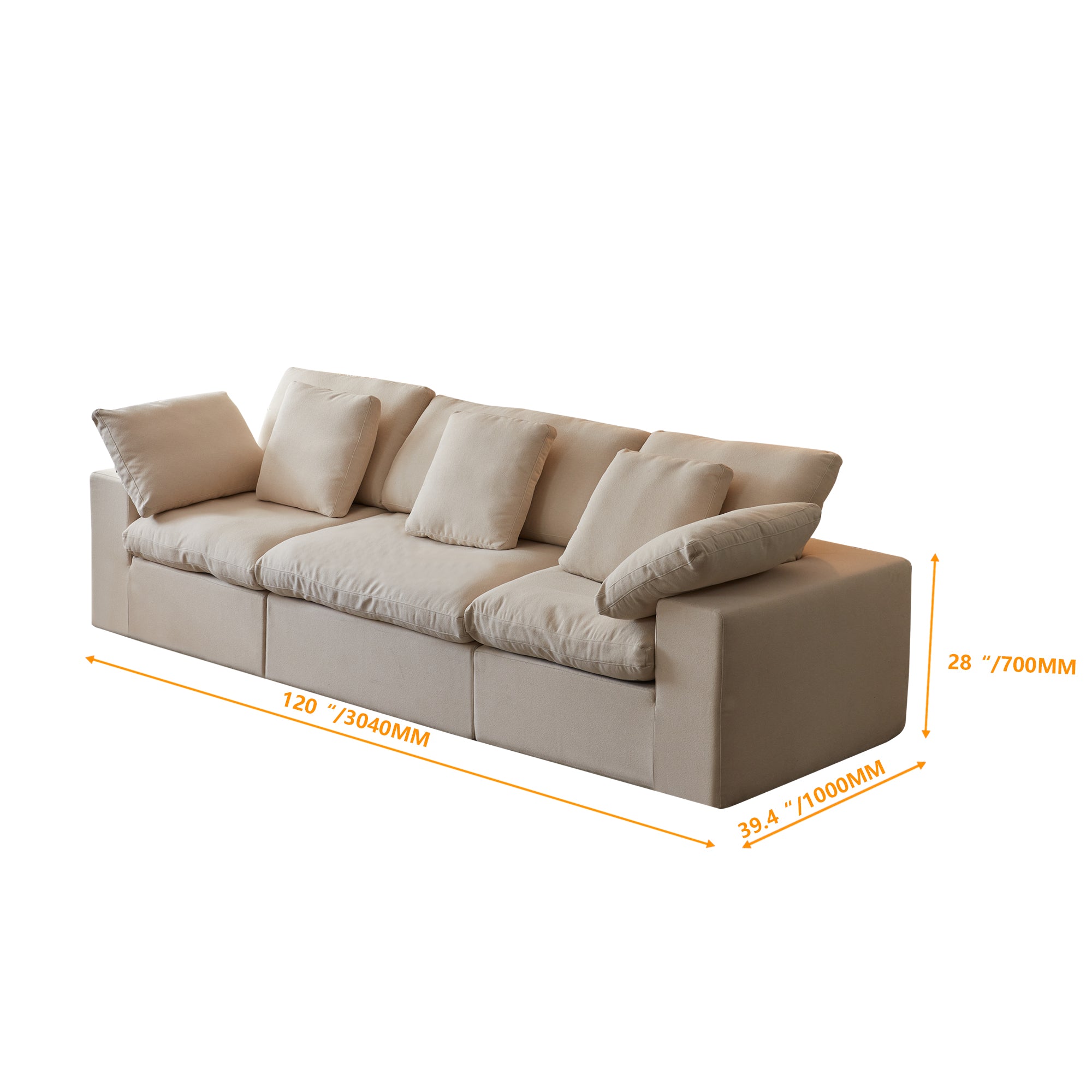 Modular Cloud-Feel Sofa (No Assembly Required)