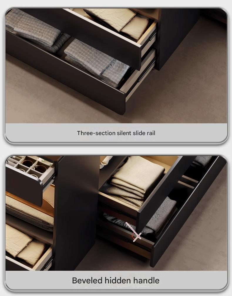 55" Glass Top Modern Dresser Walk-in Closet Island with Jewelry Storage and Light