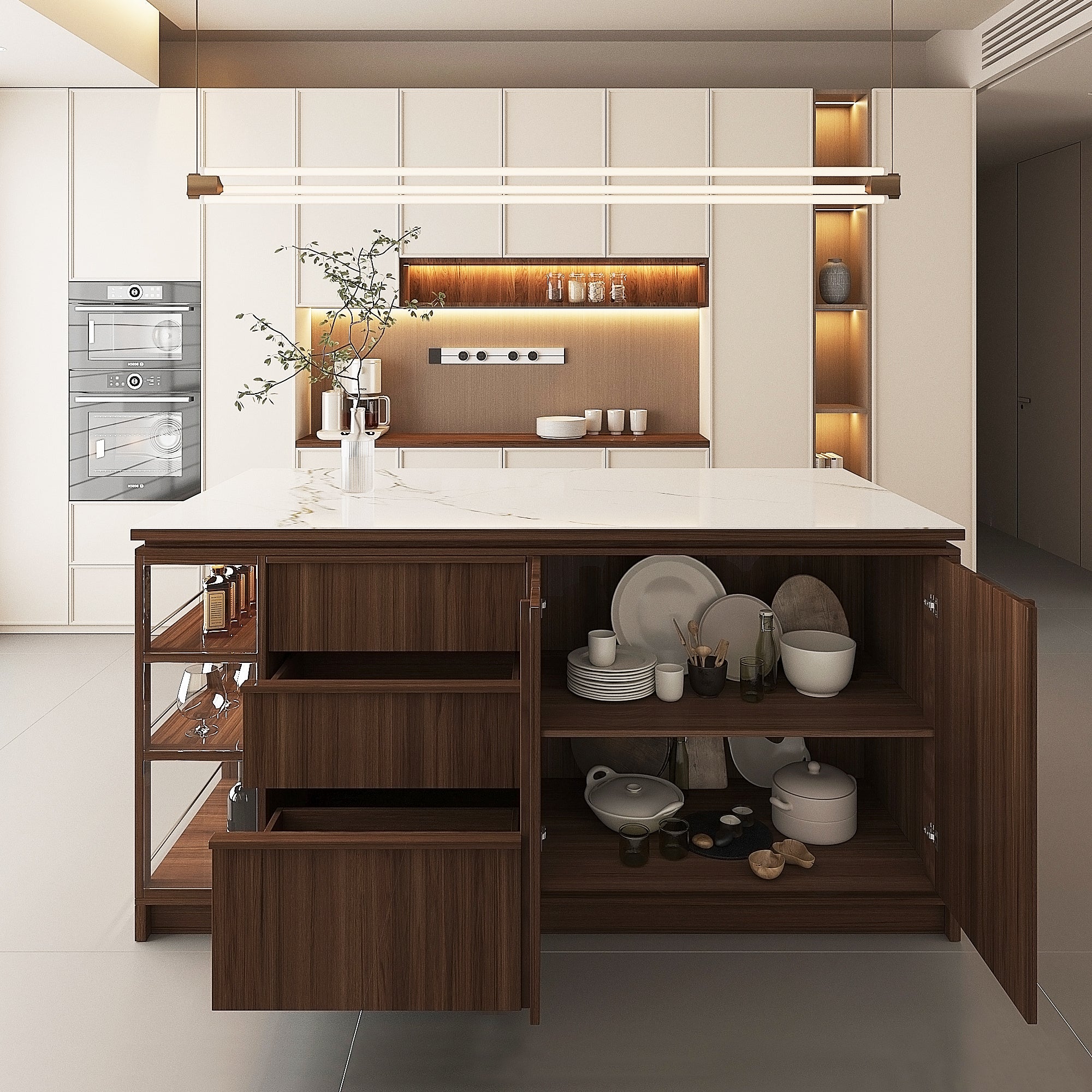 “Archchic 72'' Kitchen Island with Storage, Drawers & Bar Seating – Modern Ergonomic Island for Cooking, Dining & More”