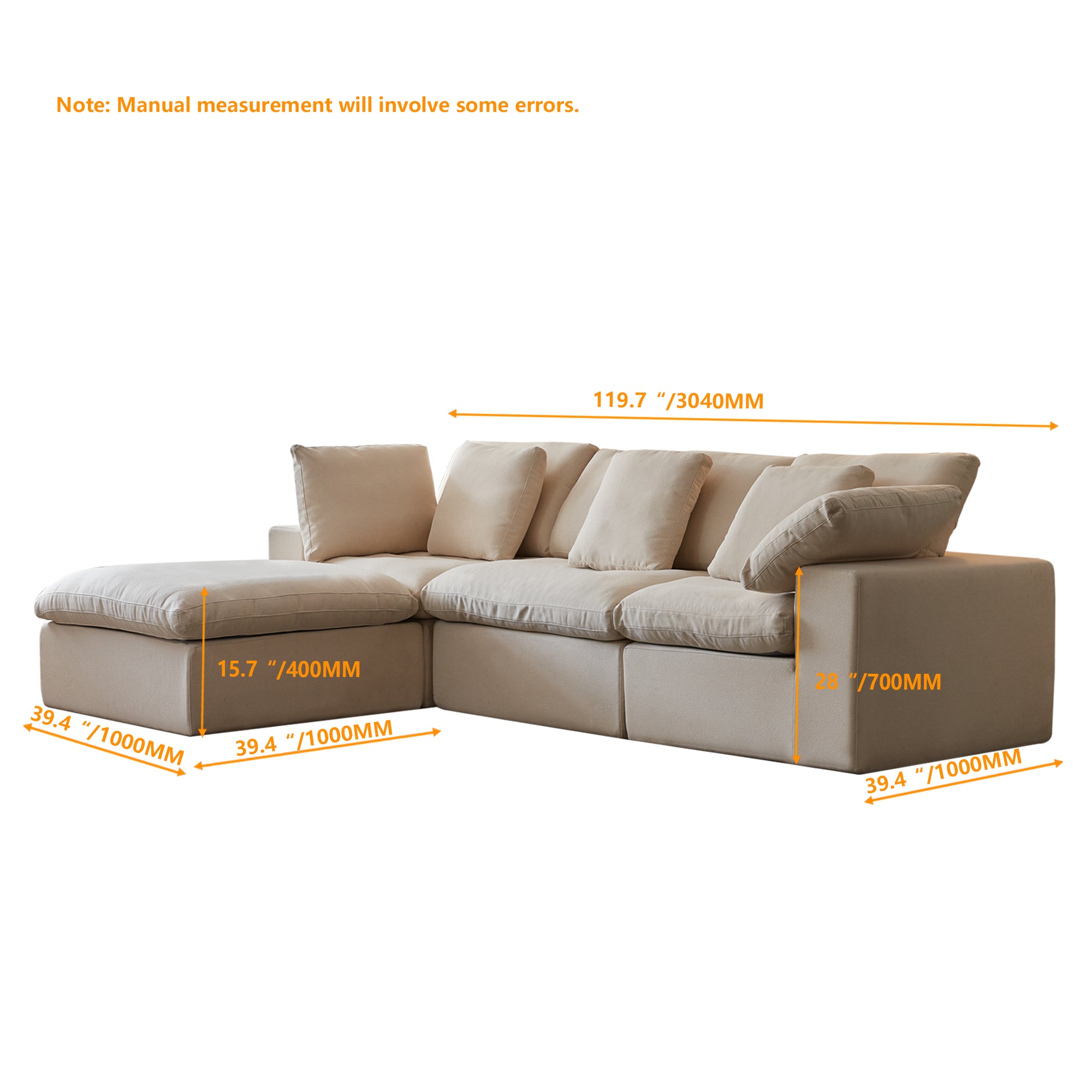Modular Cloud-Feel Sofa (No Assembly Required)