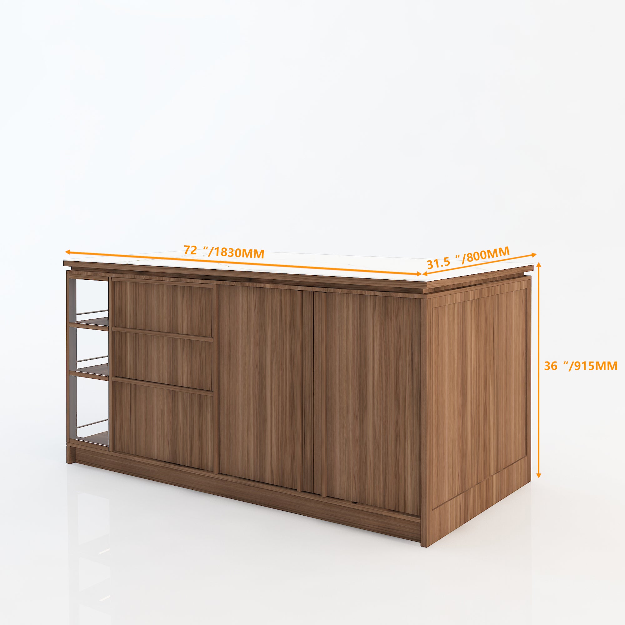 “Archchic 72'' Kitchen Island with Storage, Drawers & Bar Seating – Modern Ergonomic Island for Cooking, Dining & More”